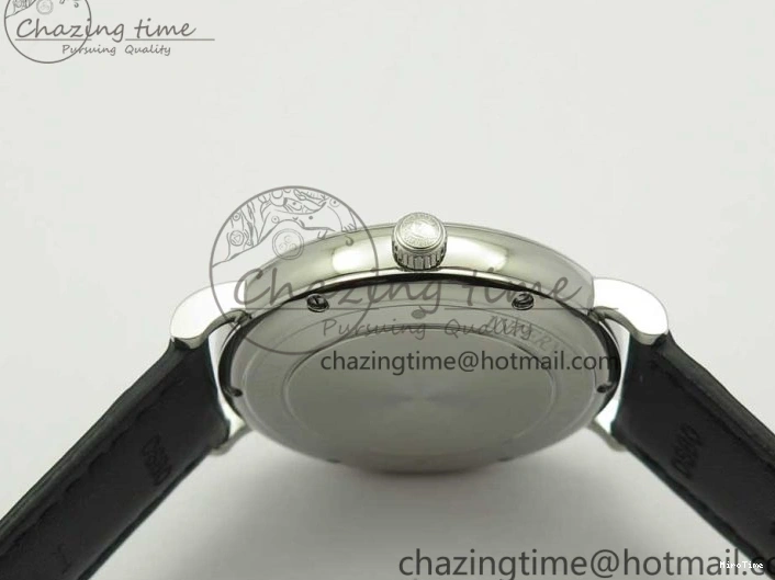 MIROTIME 0419 Portofino Automatic SS FKF 1:1 Best Edition White Dial SS Markers on Black Leather Strap A QuickDry 7138